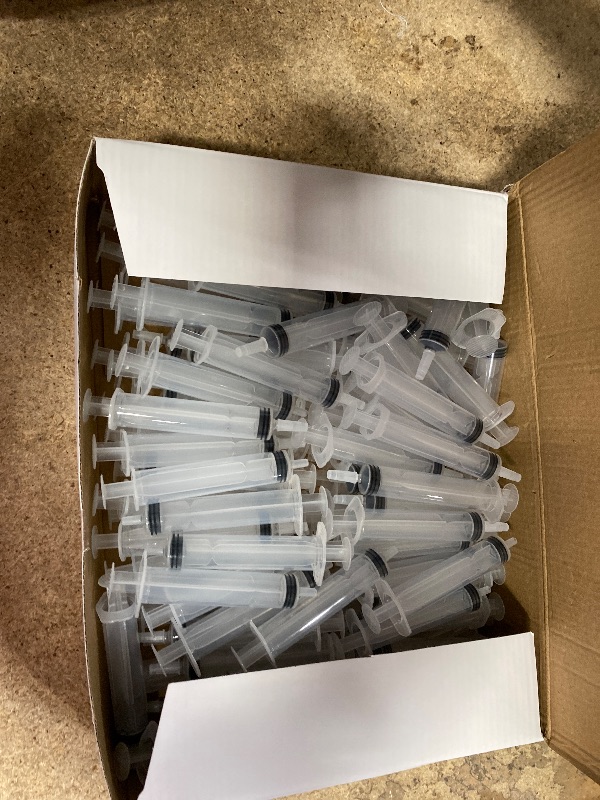 Photo 1 of 100 Pack Plastic Syringe with Tip Cap 10 ML Capacity Reusable Syringes, Durable Syringe for Halloween, Thanksgiving day, Christmas, Bachelorette