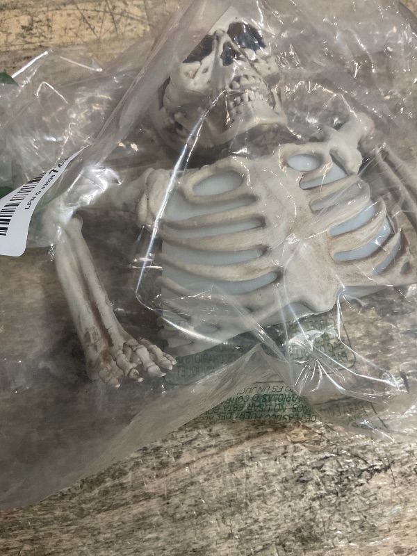 Photo 1 of 10 Inch Halloween Skeleton with Different Light Colors, Holiday Party Home Haunted House Yard Art, Indoor Lawn Stakes Garden Halloween Skeleton Decoration