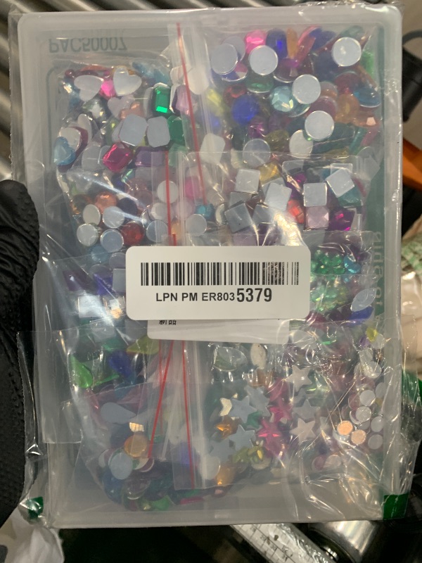 Photo 1 of 1200 Pcs Acrylic Flatback Rhinestones,12 Different Shape Gems for DIY Craft Jewels Gemstone Wedding Birthday Decoration (6-13mm) (Acrylic)