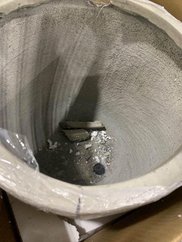 Photo 1 of ==== SEE NOTES=== Kante 18 Inch Diameter Round Concrete Planter, Indoor Outdoor Large Plant Pot with Drainage Hole and Rubber Plug for Home Patio Garden, Buff Concrete