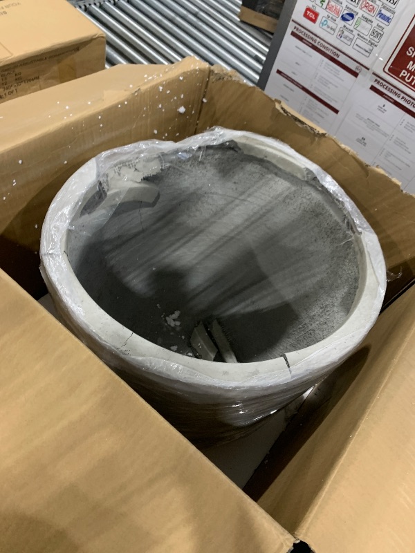 Photo 1 of ==== SEE NOTES=== Kante 18 Inch Diameter Round Concrete Planter, Indoor Outdoor Large Plant Pot with Drainage Hole and Rubber Plug for Home Patio Garden, Buff Concrete