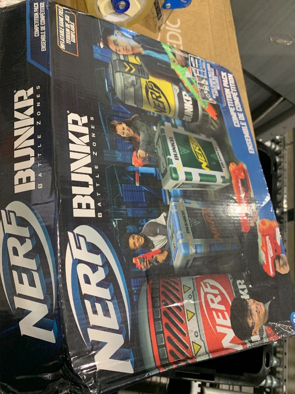 Photo 1 of (used)(damaged) BUNKR Battle Zones NERF Nerf Competition Pack 4 Inflatable Bunkers for Combat, NERF War, Laser Tag, Blaster Battles