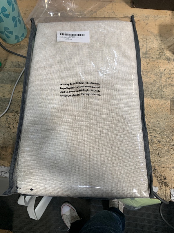 Photo 1 of 100% Blackout Shield Linen Blackout Curtains for Bedroom 102 Inches Long, Back Tab/Rod Pocket Living Room Drapes, Thermal Insulated Blackout Curtains 2 Panels Set, 50" W x 102" L,Cream