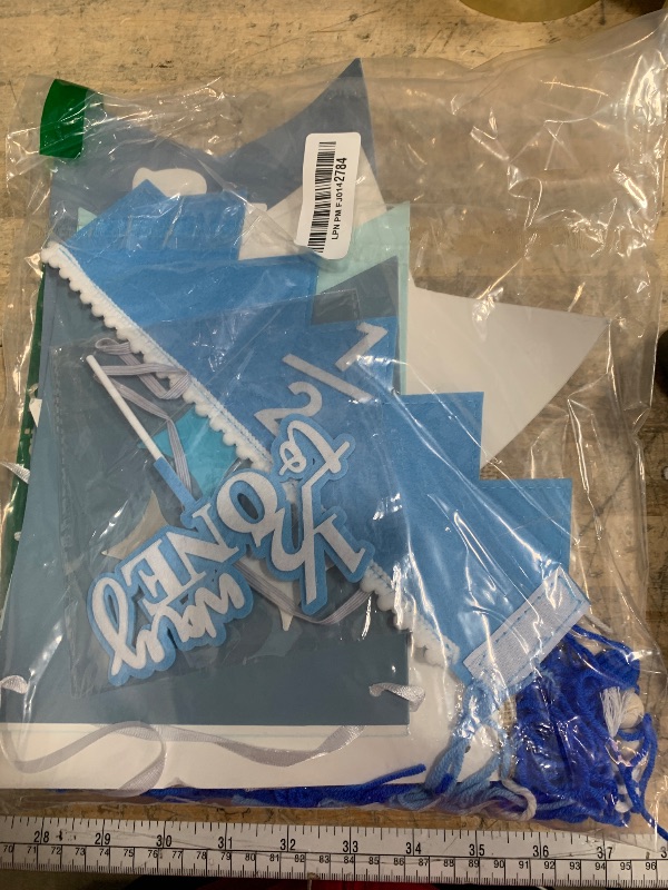 Photo 1 of 1/2 Birthday Boy Half Birthday Decorations – 4PCS Blue 6 Month Party Set with 1/2 Way to One Banner, Halfway High Chair Banner, Cake Topper and Hat for 6 Month Baby Boy Photo Shoot Decor