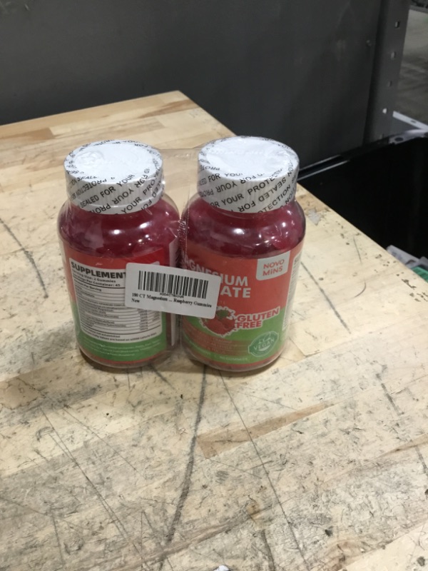 Photo 1 of *10/2026* 180 CT Magnesium Glycinate Gummies 1000mg - Sugar Free Magnesium Potassium Supplement with Vitamin D, B6, CoQ10 for Calm Mood & Sleep Support - 180 Raspberry Gummies