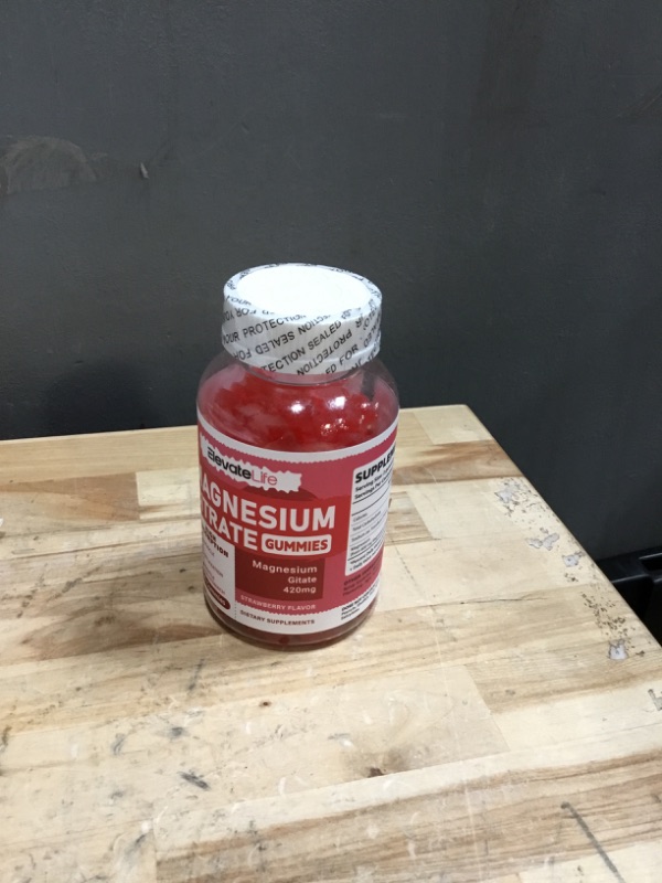 Photo 1 of *9/2026* Magnesium Citrate Gummies 420mg per Serving - 90 Vegan Gummies - Promotes Healthy Relaxation, Muscle, Bone, & Energy Support (90 Strawberry Gummies)