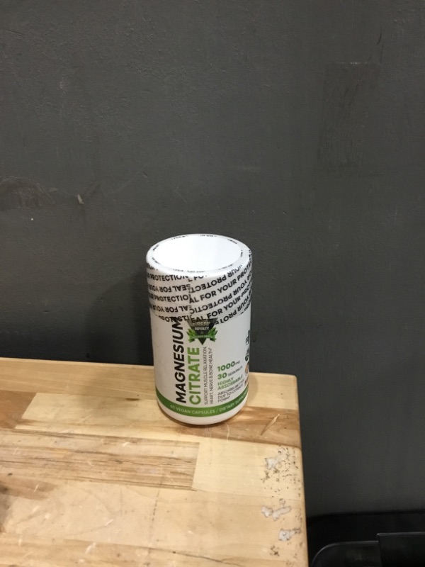 Photo 1 of *5/2026* Magnesium Citrate 60 Vegan Capsules 1000mg - Premium Quality- Max Absorption Magnesium Powder Capsules Highly Absorbable Citrate Complex, Gluten Free, Non-GMO - Made in USA - Dietary Supplement.