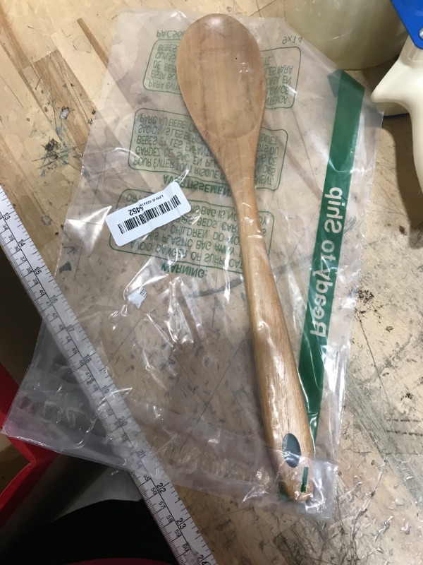 Photo 1 of 14 Inch Large Wooden Spoon for Cooking Utensil Mixing Spoons Baking Serving Wood Spoon Big Non Stick Spatula Long Handle Kitchen Utensils Stirring Cooking Spoon Non Toxic Kitchen Tools Accessories