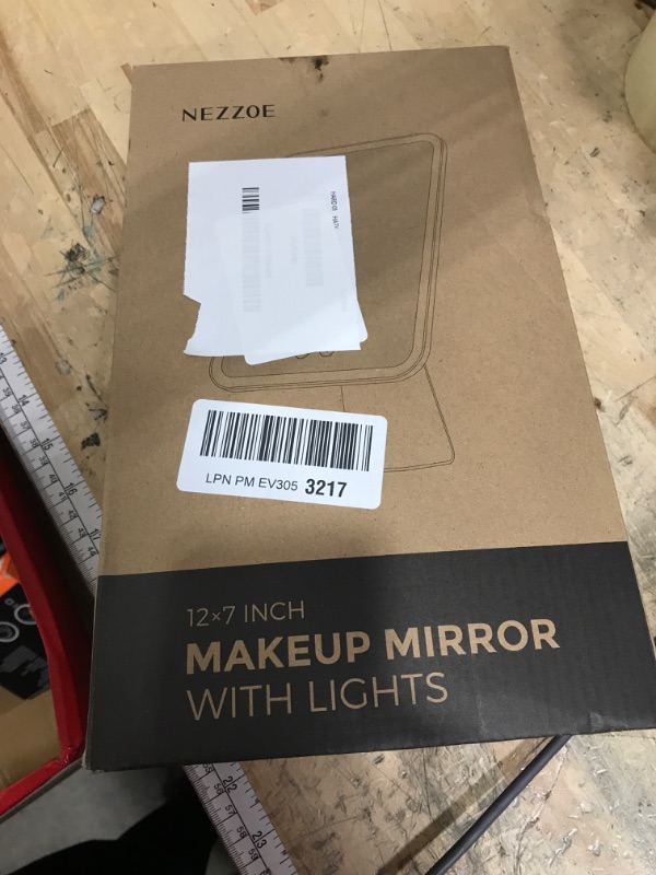 Photo 1 of ****SCRATCHED MIRROR SURFACE**** NEZZOE Lighted Makeup Mirror, Metal Table Mirror with Stand, 2000 mAh Rechargeable Vanity Mirror with 3 Colors and Brightness Adjustable, 12 Inch Light up Mirror