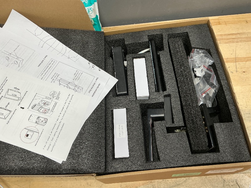 Photo 1 of ***(PARTS ONLY/ MAJOR DAMAGE/ NON FUNCTIONAL)***Fingerprint Door Lock with Handle Sets, BEBASIA Keyless Entry Door Lock, Bluetooth Front Handle Set, Smart Deadbolt, Electronic Keypad Digital Lock with Handle, Black