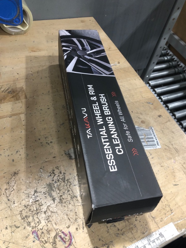 Photo 1 of (Upgraded) TAKAVU Premium Wheel & Tire Brush, Long Bristle Detailing Brush for Effortless Rim & Tire Cleaning, Non-Slip Handle, Built-in Knuckle Guard, Deep Reach for Brake Dust & Dirt Removal (Red)