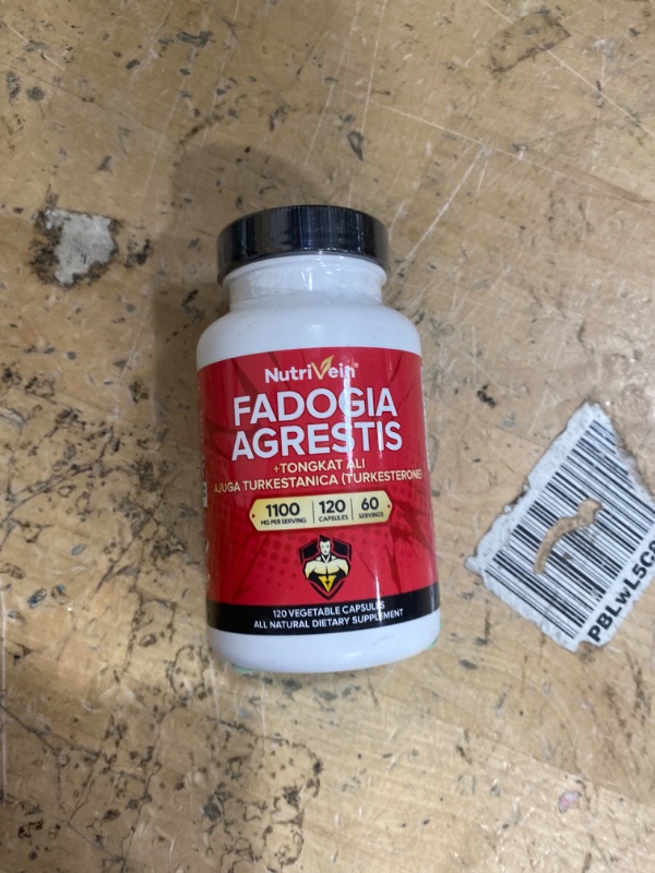 Photo 1 of EXP 10/2026
Nutrivein Premium Fadogia Agrestis and Tongkat Ali Supplement with Turkesterone - 1100 mg - 120 Caps - Synergistic Blend for Performance, Strength, & Recovery for Men & Women of All Ages