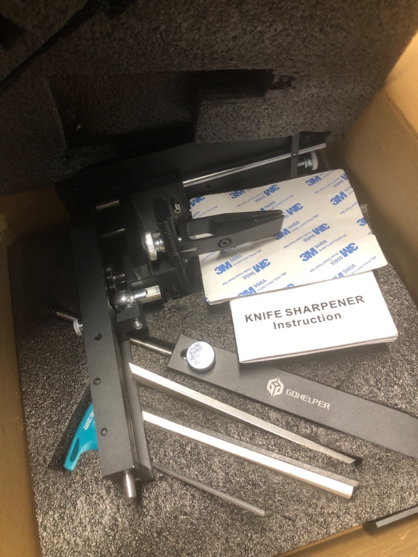 Photo 1 of ***(SEE NOTES BEOFRE BIDDING/ MINOR DAMAGE)***Professional Adjust Knife Sharpener Kit, Aluminium Alloy Precision Fixed Angle Guide Knife Sharpening System with #400, #1000 Diamond Plate, Polishing Oil Stone for Kitchen, Pocket, Hunting Knives