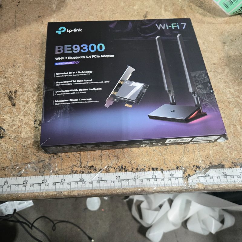 Photo 1 of ***FOR PARTS***TP-Link WiFi 7 BE9300 PCIe WiFi Card for Desktop PC(Archer TBE550E), Tri-Band Wireless Adapter, Bluetooth 5.4, Multicolor Status LED, Supports AMD/Intel Motherboard, Not Compatible with Windows 10