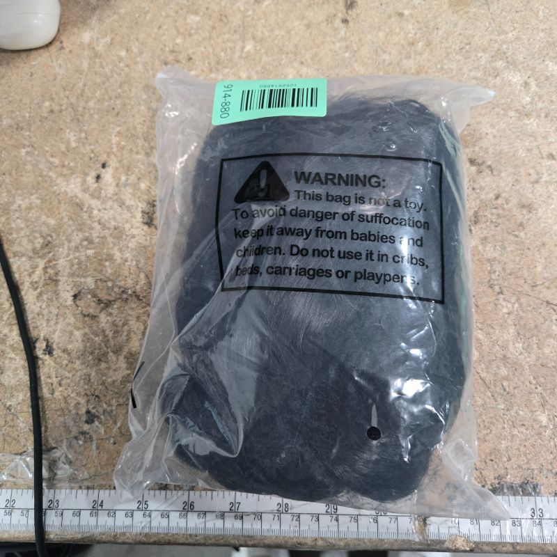 Photo 1 of *******FITS LIKE MEDIUM LARGE ADULT/ NEEDS TLC HAS TANGLES PIECES & LEFT BUN WAS UNDONE AND LOOSLY TIED BACK****** FantaLook Short Black Purple Cosplay Wig with 2 Buns for Halloween Party Costume?Small Size?