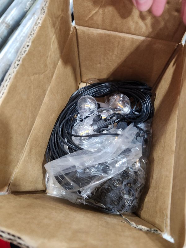 Photo 1 of **************MISSING 1 STRING*************
Brightown Outdoor String Lights - 2 Pack Globe Patio Lights 50 Ft with 25 G40 Shatterproof Bulbs, Waterproof Connectable Commercial Hanging Lights for Backyard Bistro Porch Cafe