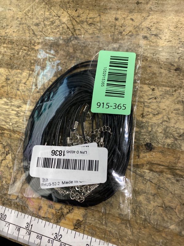 Photo 1 of 20 Pack Black Necklace Cord, Leather Cord Necklace with Clasp, Waxed Rope Necklace for Pendants, Jewelry Making Supplies (20)