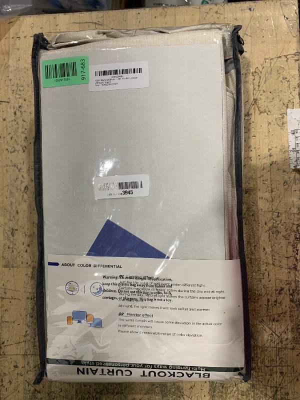 Photo 1 of 100% Blackout Shield Linen Blackout Curtains for Bedroom 96 Inches Long, Back Tab/Rod Pocket Living Room Drapes, Thermal Insulated Blackout Curtains 2 Panels Set, 50" W x 96" L,Cream