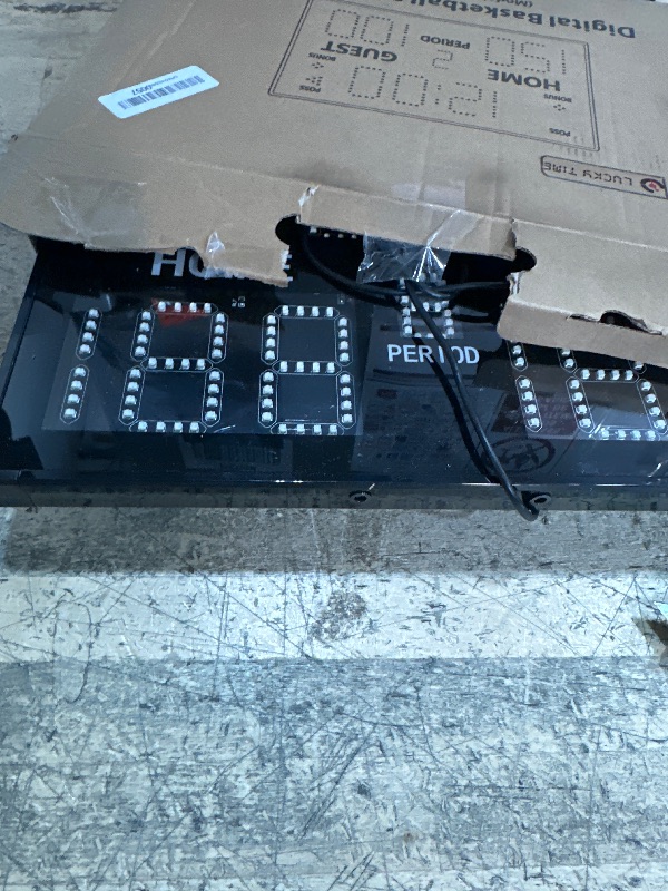 Photo 1 of ***************MISSING REMOTE***************
LUCKY TIME Electronic Basketball Scoreboard with Buzzer, Digital Scoreboard with Remote,Portable Score Keeper Battery Powered Score Board for Sports Games(11digits)