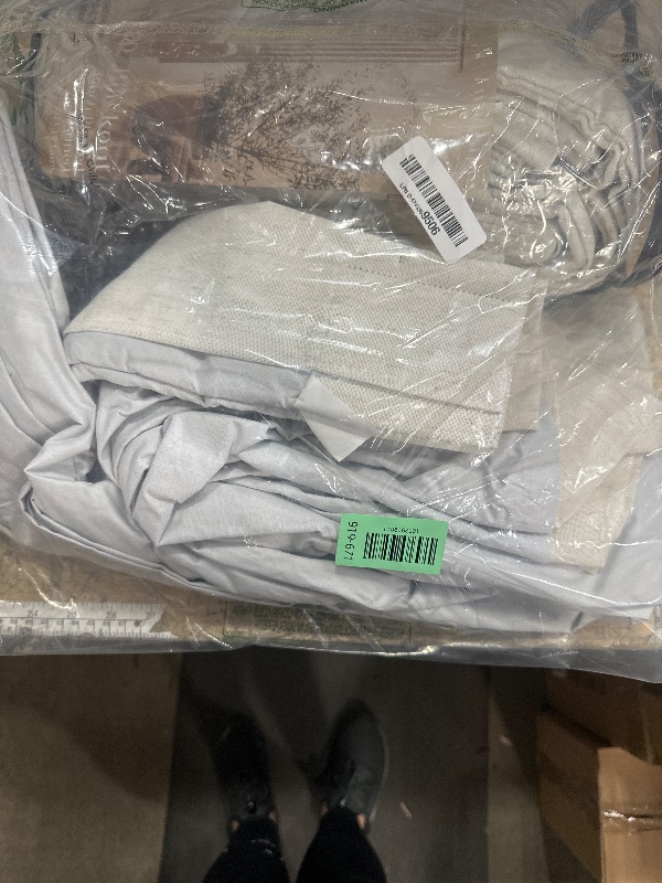 Photo 1 of 102 Inches Long Pinch Pleated Linen Blackout Curtains for Bedroom Back Tab Track Memory Trained Shape Farmhouse Light Blocking Curtains 102 Inch Length for Living Dining Room Darkening Drapes Cream