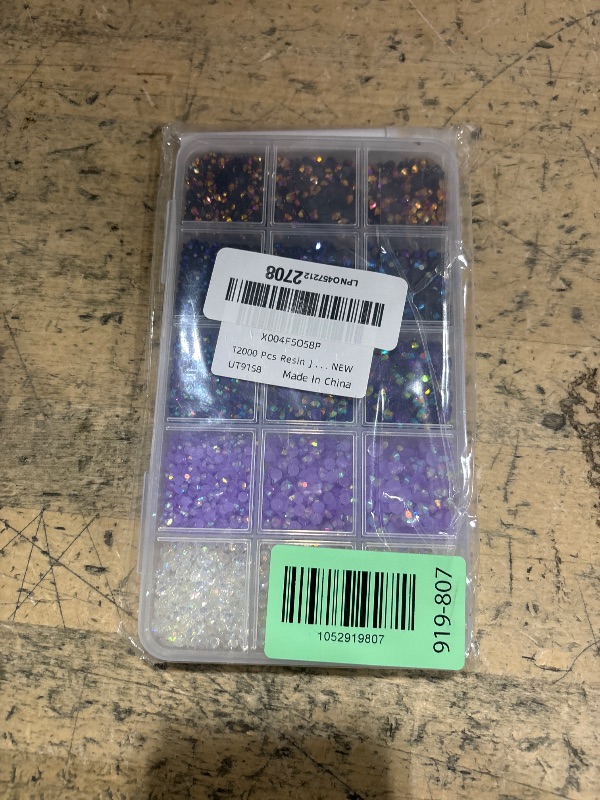 Photo 1 of 12000 Pcs Resin Jelly Rhinestones for Crafting, Multi Sizes Flatback Purple Color Gems, Bedazzling Crystal with Pickup Tool for DIY Crafts Clothing Shoes Fabric Nail Art