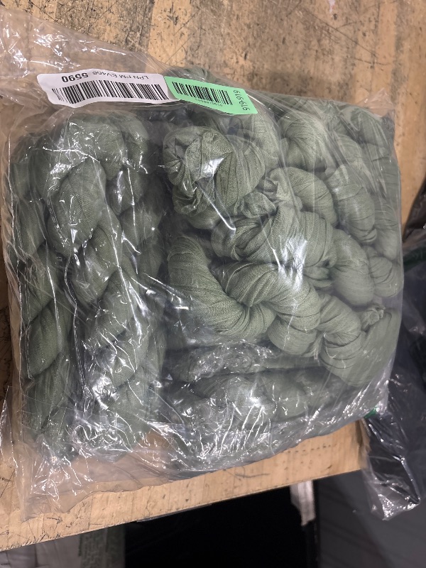 Photo 1 of 12 Pack Sage Green Cheesecloth Table Runners – 10FT Rustic Gauze Bulk Set for Wedding Reception, Woodland Baby Shower, Garden Party, or Boho Spring Event Decor