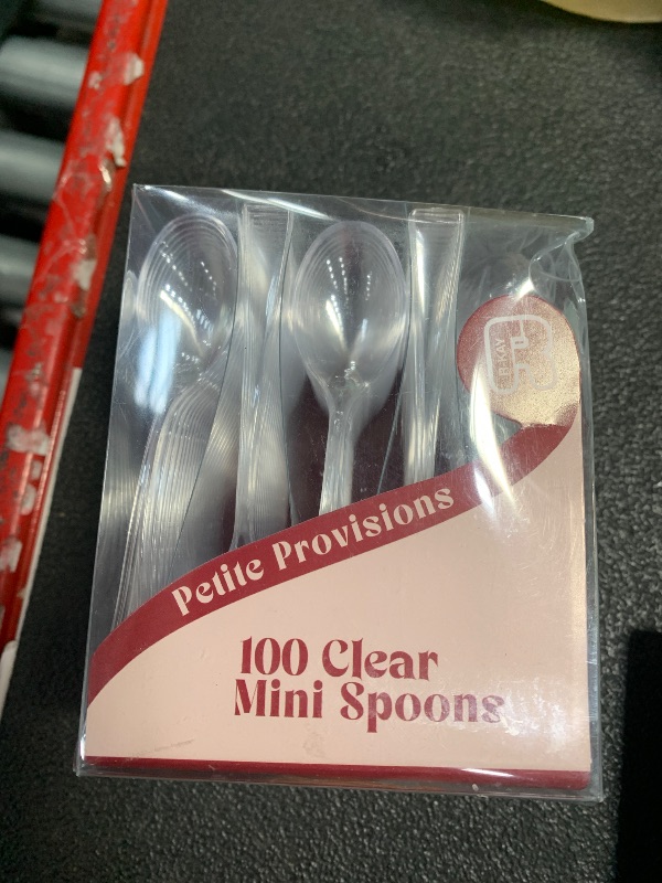 Photo 1 of 100 Pack Clear Small Spoons - 4 Inch Clear Mini Spoons For Dessert, Ice Cream, Tastings, Cocktails, BPA Free Dessert Spoons