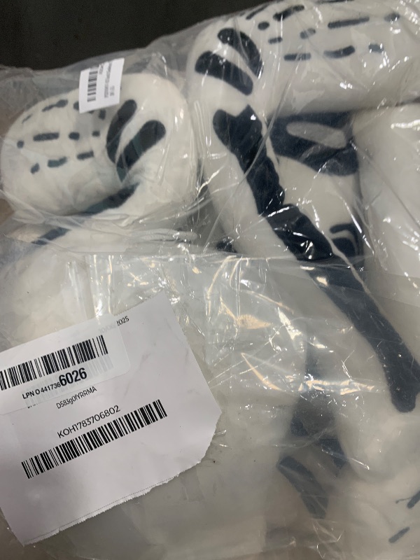 Photo 1 of 43 Inch Halloween Skeleton Throw Pillow, Skull Man Plush Life Size, Skull Shaped Halloween Decorations Indoor for Festive Party Sofa Bed and Office Couch