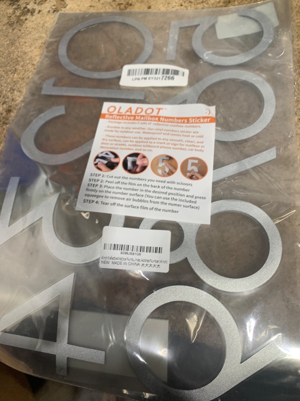 Photo 1 of 4 inch Reflective Mailbox Numbers Sticker (0-9, 5 Sets) Modern Number Vinyl Waterproof Number Self Adhesive Sticker for Signs, Door, Cars, Trucks, Home, Business, Address Number (4 inch)