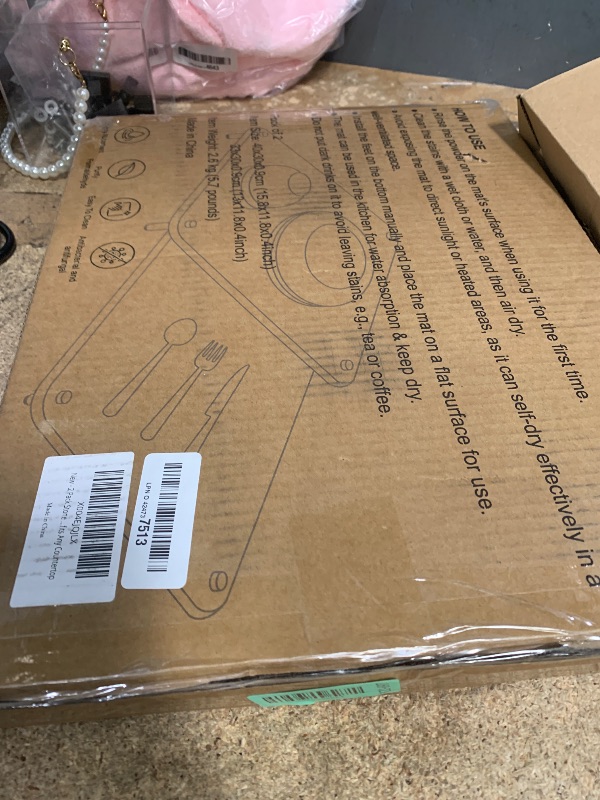 Photo 1 of 2PCs Large Stone Drying Mat for Kitchen Counter, Quick Drying Matt Kitchen Counter, Large Dish Dryer Mat, Diatomaceous Earth Dish Drying Mat with Non-Slip Feet