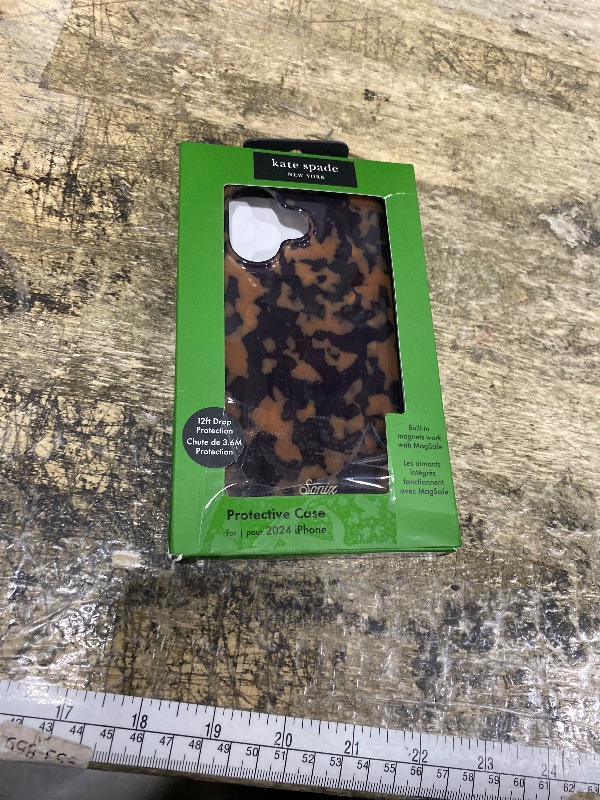 Photo 1 of **HAS SCRATCHES** spade new york iPhone 16 Case - Compatible with MagSafe - Designer Phone Case - Tortoise
