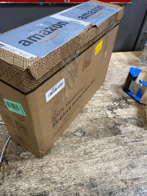 Photo 1 of **POSSIBLY NOT DISHWASHER SAFE** HOME 24PCS Bohemia Gray Melamine Plastic Dinnerware Sets for 8,Outdoor Plates and Bowls Sets for 8 (Gray)