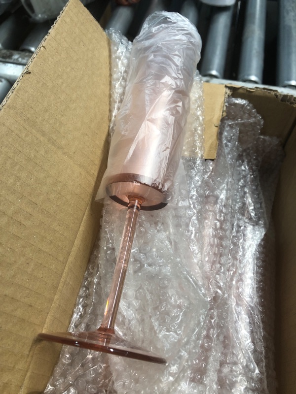 Photo 1 of (see all images)  Pink Champagne Flutes 6 OZ Acrylic Reusable Wedding Toasting Glasses Stemmed Coupes Square