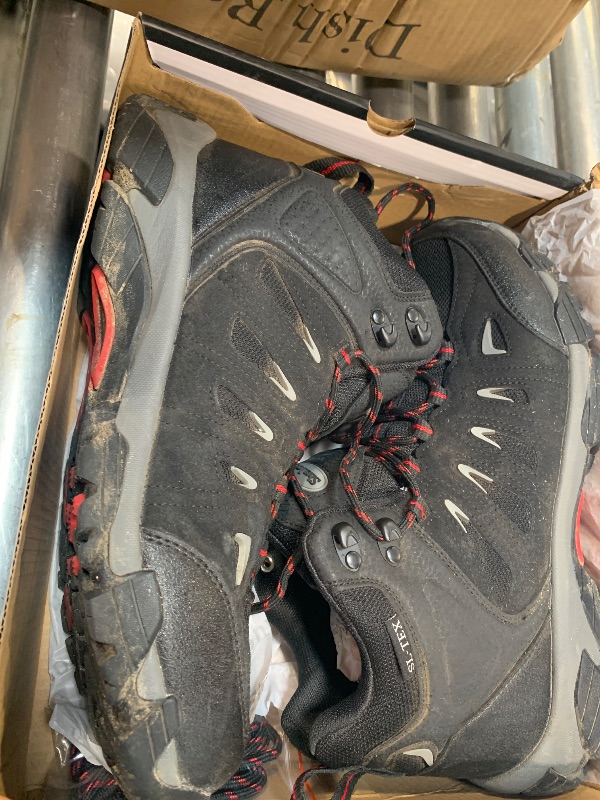 Photo 1 of ***DIRTY*** SHULOOK Men's Waterproof Hiking Boots Non-Slip Lightweight Mid Top Ankle Boot Breathable Hiker Trekking Shoes