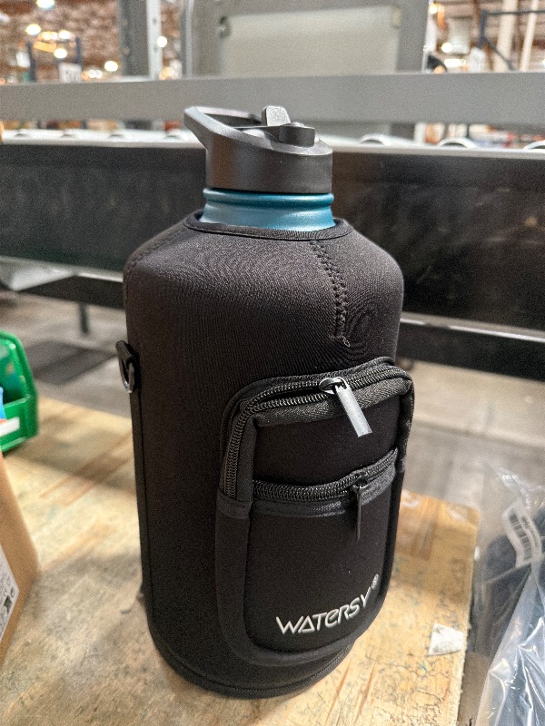 Photo 1 of 1 Gallon Water Bottle Insulated(Cold for 48 Hrs),BPA Free&Leak Proof,128oz Stainless Steel Water Jug,Large Water Bottle with Straw Spout Lids for Gym,Hiking,Camping&Travel,Black Blue