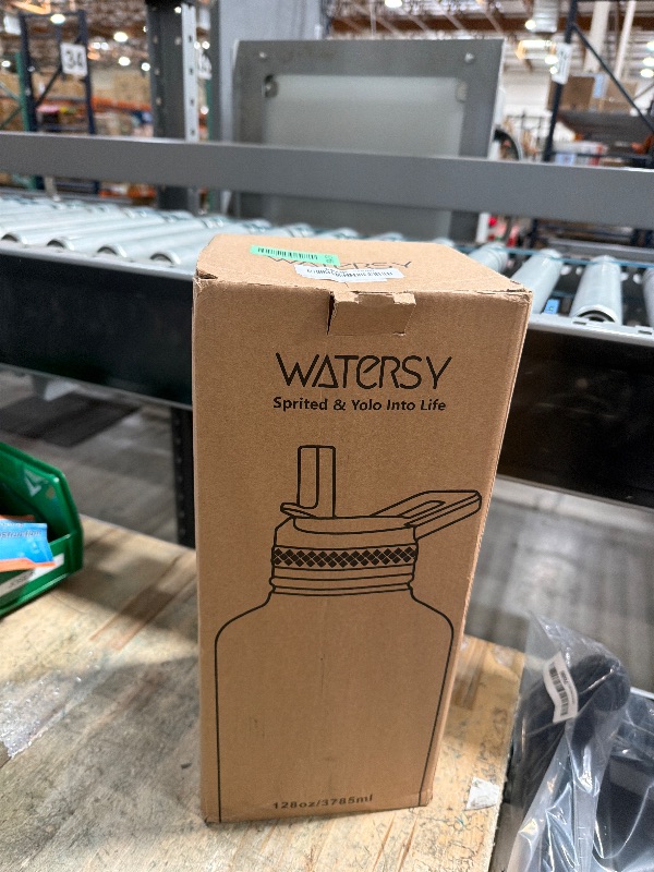 Photo 1 of 1 Gallon Water Bottle Insulated(Cold for 48 Hrs),BPA Free&Leak Proof,128oz Stainless Steel Water Jug,Large Water Bottle with Straw Spout Lids for Gym,Hiking,Camping&Travel,Black Blue