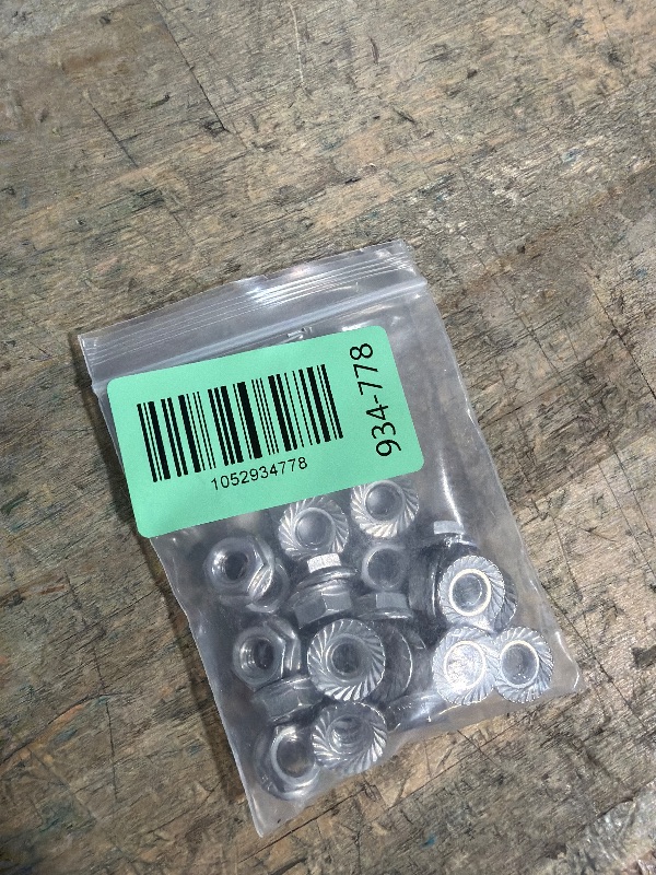Photo 1 of 1/4-20 Serrated Flange Hex Lock Nuts, Stainless Steel 18-8 (304), Bright Finish, 25 PCS