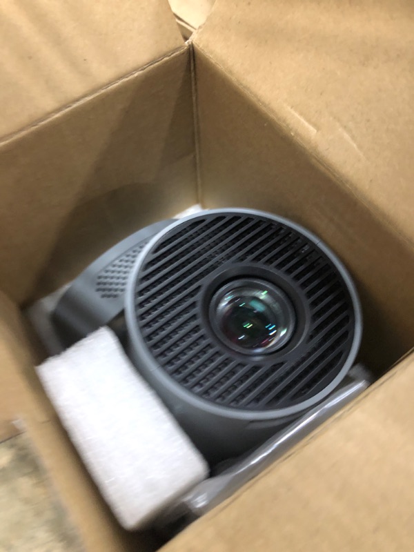 Photo 1 of ***(MISSING POWER CORD AND REMOTE/ UNABLE TO TEST ITEM)***Magcubic Mini Projector with WiFi 6 and Bluetooth 5.4, Portable Projector 4K support, 5w Soundbase Speaker, Auto Vertical Keystone 180°Rotatable Smart Proyector for Movie Home Outdoor HY300Pro+ (Gr