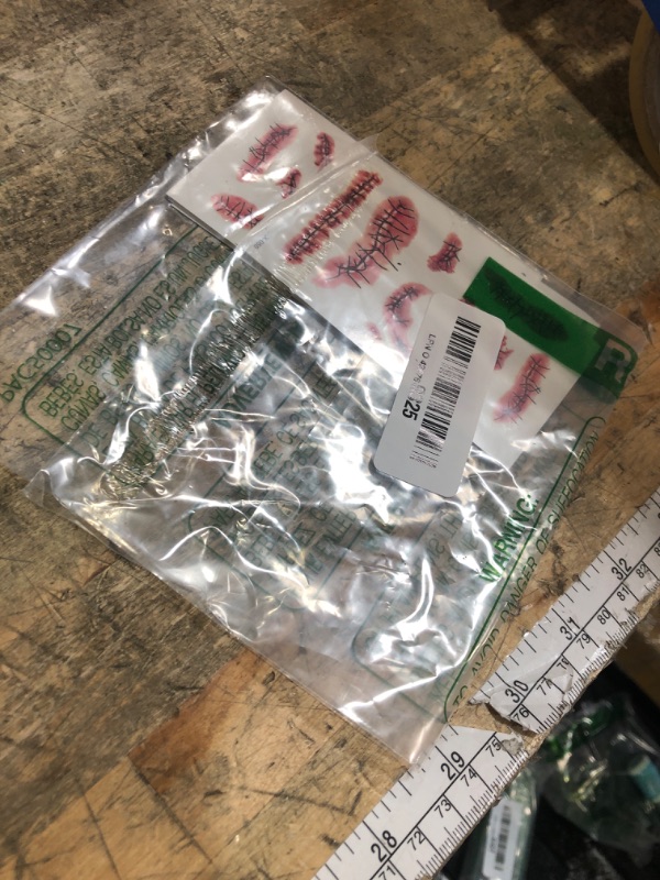 Photo 1 of 10 Sheets Halloween Temporary Tattoos, Realistic Temporary Tattoos Stickers, Scars Tattoos for Zombie Costume, Halloween Parties, Party Favor, Party Supplies