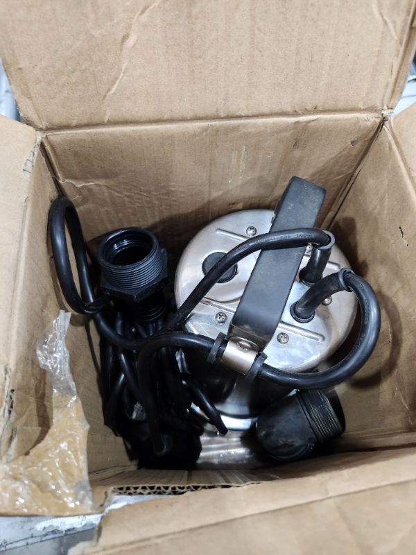 Photo 1 of *****************NON-FUNCTIONAL, FOR PARTS ONLY******************
LANCHEZ 1.6HP Stainless Steel Sump Pump, 5500GPH High Flow Submersible Water Pump with Float Switch, Automatic Transfer Water Pump for Pool Basement Flooded Pit Sewage Sink Tub with 16ft Co