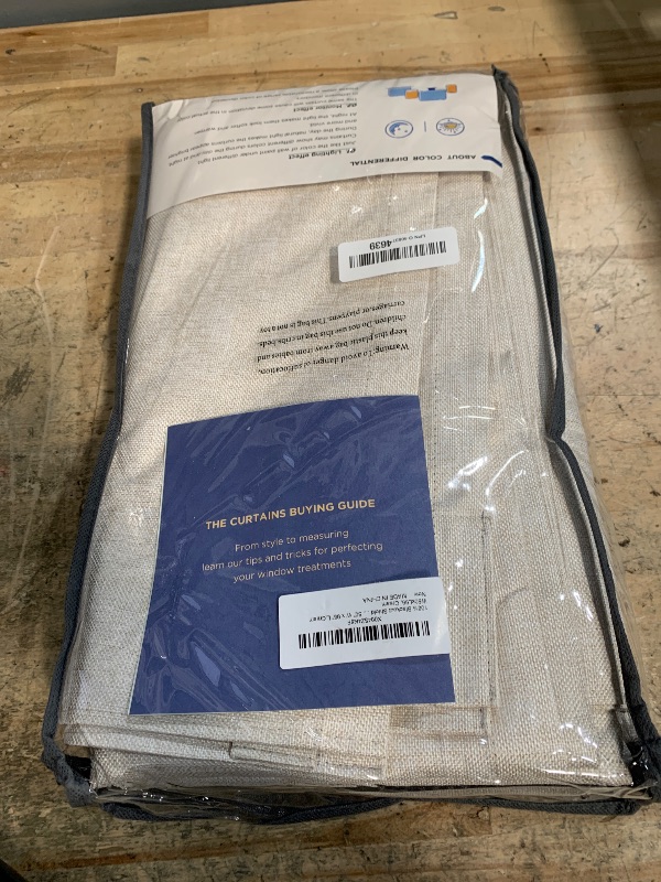 Photo 1 of 100% Blackout Shield Linen Blackout Curtains for Bedroom 96 Inches Long, Back Tab/Rod Pocket Living Room Drapes, Thermal Insulated Blackout Curtains 2 Panels Set, 50" W x 96" L,Cream