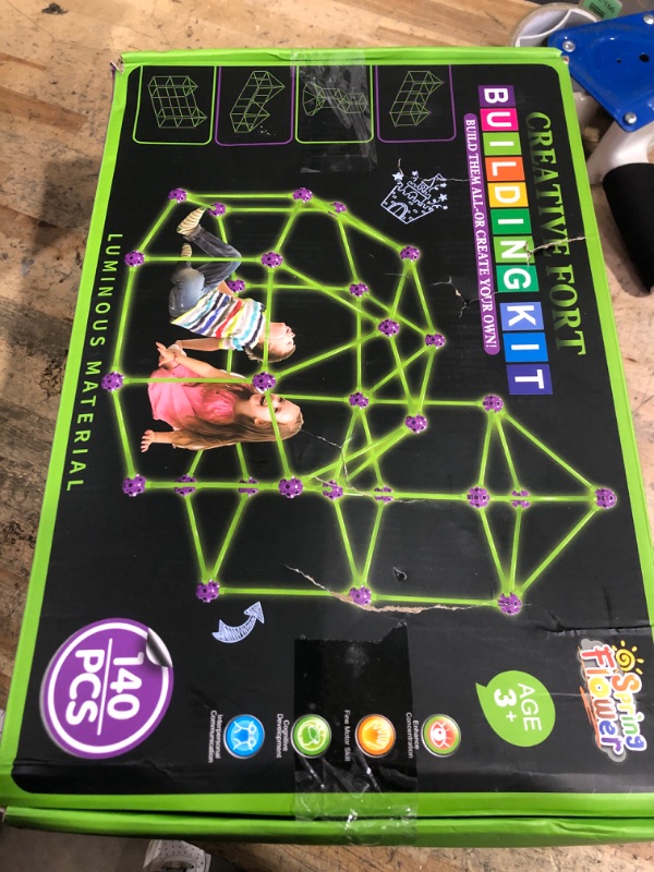 Photo 1 of **HAS BROKEN PIECES** Glow In The Dark Fort Building Kit for Kids,STEM Construction Toys, Educational Gift for 4 5 6 7 8 9 10 11 12 Years Old Boys and Girls,Ultimate Creative Set for Indoor & Outdoors Activity,140 Pcs