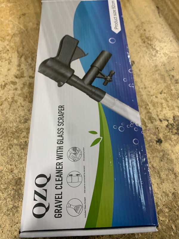 Photo 1 of **MISSING OUTFLOW TUBE**QZQ Aquarium Gravel Cleaner [2025 Edition] Vacuum Fish Tank Vacuum Cleaner Tools for Aquarium Water Changer with Aquarium Thermometers Fish Net kit Use for Fish Tank Cleaning Gravel and Sand