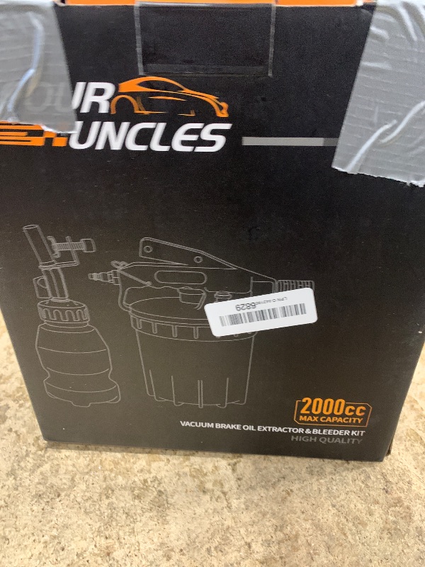 Photo 1 of **POSSIBLY FOR PARTS DAMAGES/MISSING PIECES UNKNOWN** FOUR UNCLES 2L Brake Bleeder Vacuum Pump Kit - Pneumatic Brake Fluid Extractor with 1L Refilling Bottle & Adapters for Automotive Bleeding, One-Person Operation