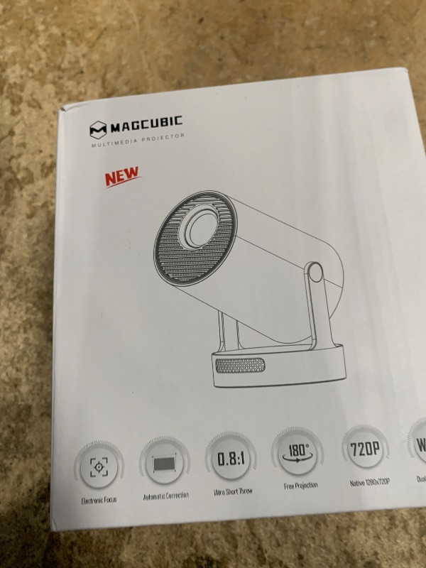 Photo 1 of ?Electric Focus?Magcubic Mini Projector 4K Support, Portable Projector with WiFi 6 and Bluetooth 5.4, Smart Proyector, 5W Soundbase Speaker, 180° Rotation for Home Theater HY300 Ultra