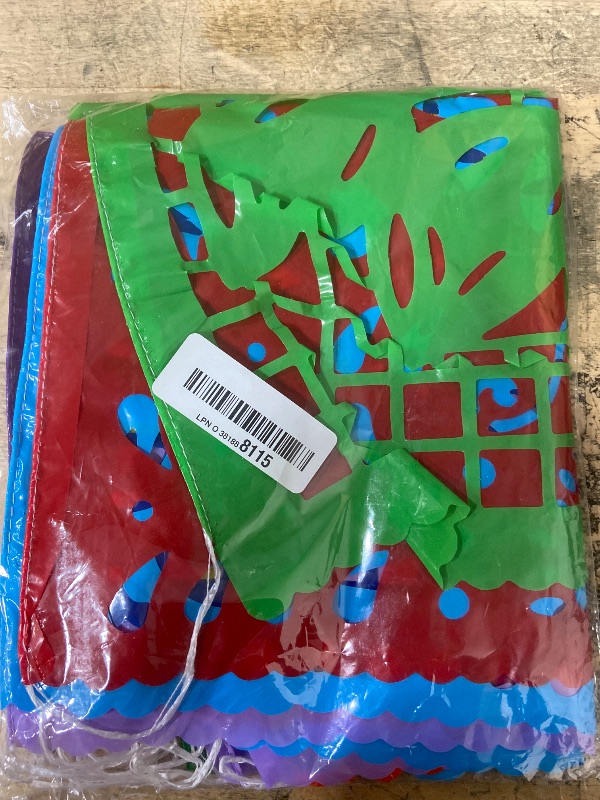 Photo 1 of **POSSIBLE PARTIAL SET** Mexican Party Banners (5 Pack with 10 Plastic Flags per Banner) - Papel Picado Mexicano Para Fiesta - Plastic Papel Picado - Fiesta Themed Party Decorations - Mexican Decor