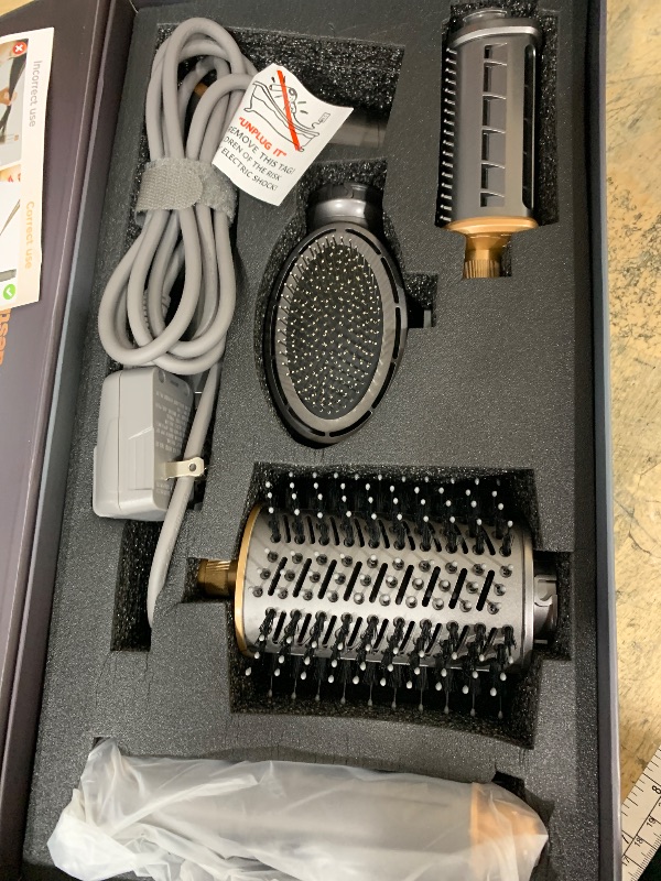 Photo 1 of ***DOESN'T FUNCTION VERY WELLL**** 5 in 1 Hair Styler & Hair Dryer Brush Set, High-Speed Negative Ionic Foldable Hair Dryer Fast Drying, Multi Professional Hot air Styler for Curling Volumizing Straightening Styling(Grey)