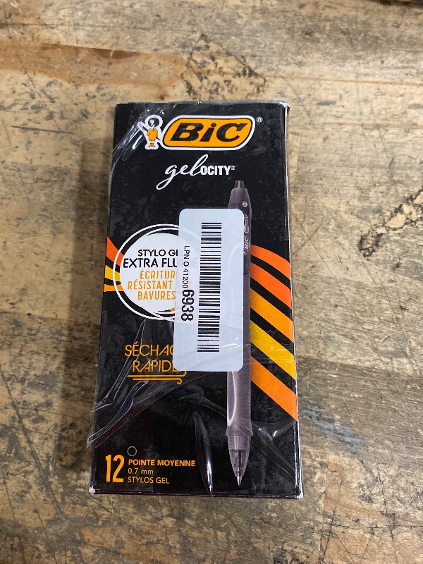 Photo 1 of 10/12******

BIC Gelocity Quick Dry Black Gel Pens, Medium Point (0.7mm), 12-Count Pack, Retractable Gel Pens With Comfortable Full Grip