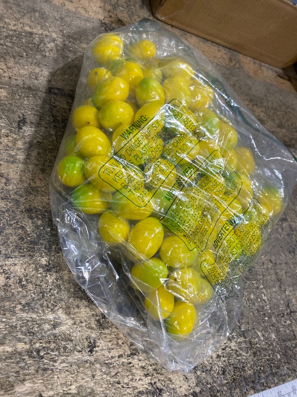 Photo 1 of 100 Pcs Mini Artificial Lemon Fake Fruit Faux Artificial Simulation Lemon Summer Realistic Kitchen Fruit Decor Lifelike Decoration for Home Kitchen Table, 1. 2 x 1. 8 Inch