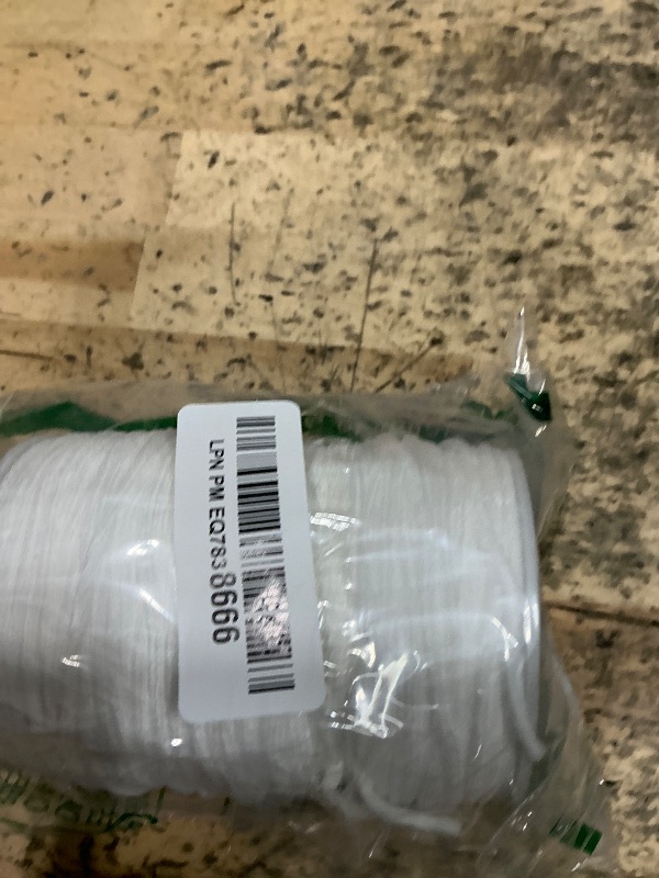 Photo 1 of 1/8 inch Elastic Bands for Sewing - Elastic String for Masks, Elastic Cord Heavy Stretch High Elasticity Knit Elasticfor for Sewing Crafts DIY Mask, White 100 Yards